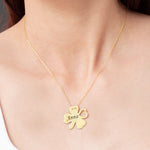 925 Sterling Silver Custom Four Leaf Clover Necklace
