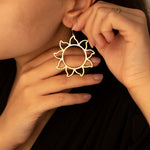 925 Sterling Silver Hoop Sun Earring