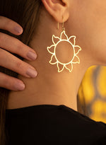 925 Sterling Silver Hoop Sun Earring