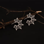 925 Sterling Silver Enamel Spider Web Studs