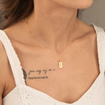 925 Sterling Silver Tiny Bar Name Necklace