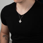 925 Sterling Silver Praying Hands Crucifix Necklace 359