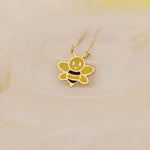 925 Sterling Silver Bee Enamel Necklace