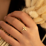 925 Sterling Silver Personalized Initial Cross Ring