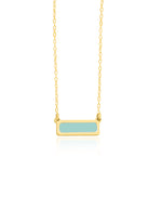 925 Sterling Silver Enamel Rectangle Bar Necklace