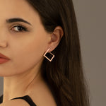 925 Sterling Silver Square Hoop Earrings 309