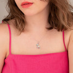 925 Sterling Silver Multi Color Enamel Rabbit Necklace