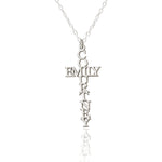 925 Sterling Silver Custom Name Gold Cross Necklace