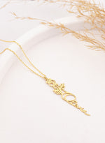 925 Sterling Silver Birth Flower Name Necklace