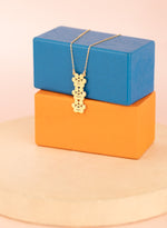 925 Sterling Silver Vertical Three Paw Necklace