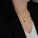 925 Sterling Silver Abstract Two Halves Of Face Necklace