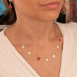 925 Sterling Silver Clover Enamel Necklace