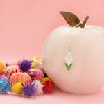 925 Sterling Silver Enamel Diamond And Triangle Necklace,