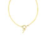 925 Sterling Silver Snake Layered Chain With Initial(Zi̇nci̇ri̇ Cs40008)