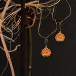 925 Sterling Silver Enamel Pumpkin Earrings,