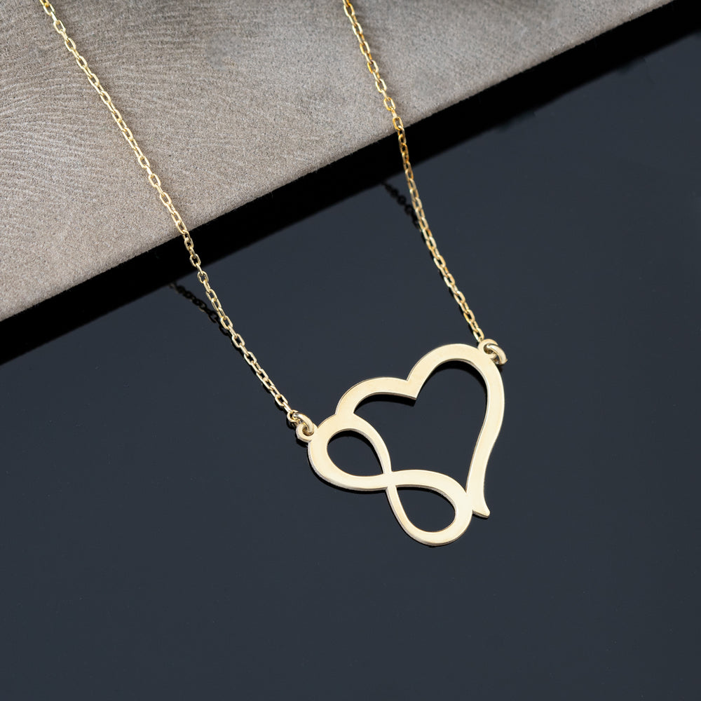 925 Sterling Silver Infinity Heart Necklace