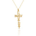925 Sterling Silver Custom Name Gold Cross Necklace