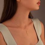 925 Sterling Silver Custom Name Gold Cross Necklace