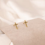 925 Sterling Silver Black Cross Studs