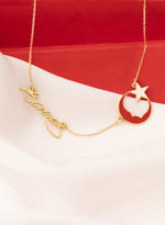 925 Sterling Silver K.Atatürk Atatürk Silüetli Crescent & Star