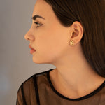 925 Sterling Silver Heart Four Leaf Clover Studs