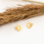 925 Sterling Silver Initial Studs,