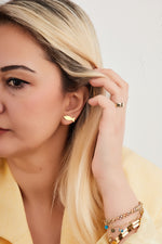 925 Sterling Silver Gold Fish Stud Earrings