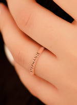 925 Sterling Silver Personalized Slim Engraved Ring