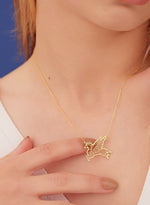 925 Sterling Silver Origami Pegasus Necklace