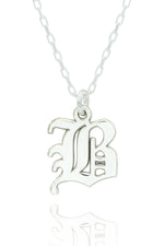 925 Sterling Silver Old English Inital Necklace