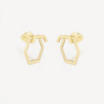 925 Sterling Silver Hexagon Ear Jacket Earrings