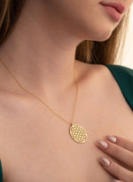 925 Sterling Silver Yaşam Çi̇çeği̇ Necklace