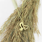 925 Sterling Silver Initial Necklace With Heart