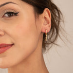 925 Sterling Silver Hoop Blade Earrings