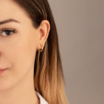 925 Sterling Silver Kalin, Zigzagli/Dalgali Hoop Earrings