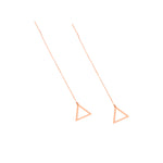925 Sterling Silver Threader Triangle Chain Earrings