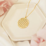 925 Sterling Silver Yaşam Çi̇çeği̇ Necklace