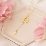 925 Sterling Silver Dangle Clover Necklace