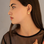 925 Sterling Silver Heart Eyes Emoji Studs