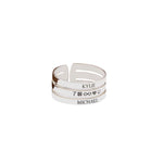 925 Sterling Silver Personalized Three Name Ring