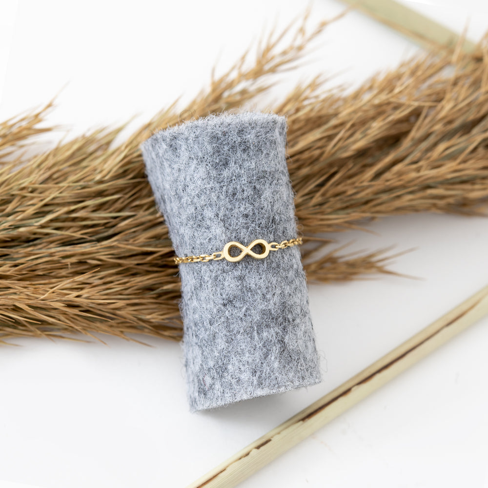 925 Sterling Silver Infinity Chain Ring