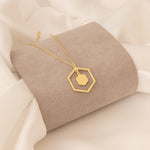 925 Sterling Silver Double Hexagon Pendant