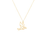 925 Sterling Silver Origami Bird Necklace