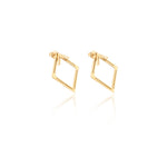 925 Sterling Silver Diamond Shape Ear Jacket Earrings