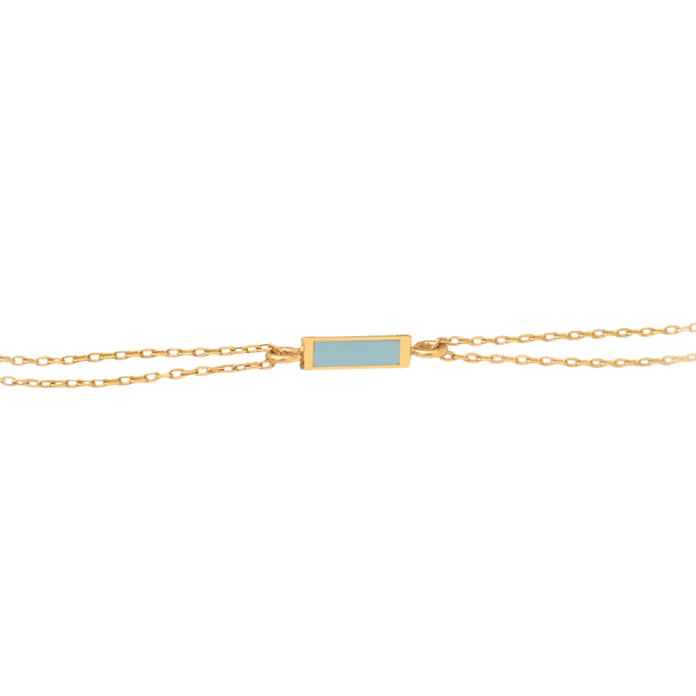 925 Sterling Silver Turquoise Bar Bracelet