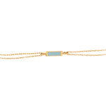 925 Sterling Silver Turquoise Bar Bracelet