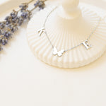 925 Sterling Silver Initial Letter Necklace With Butterfly
