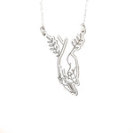 925 Sterling Silver Lover Hand Necklace