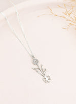 925 Sterling Silver Birth Flower Necklace,