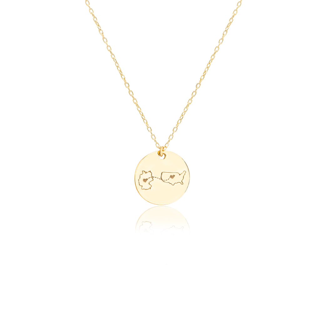 925 Sterling Silver Love Map Necklace
